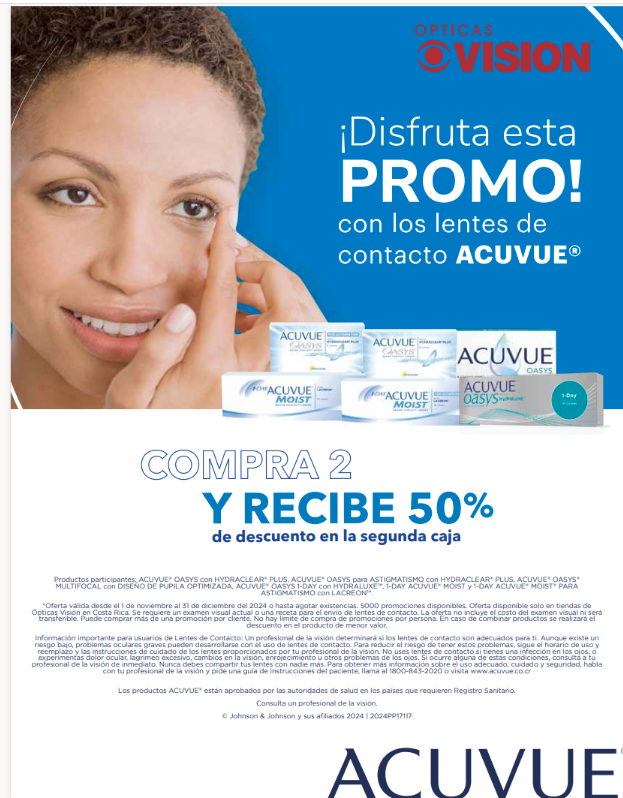 50% de descuento en segunda caja Acuvue